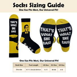 Cusrtyh That's What She Said Novelty Funny Breathable Printed Cotton Socks, Humorous Quote Unisex Cozy Knitted Crew Socks, Gifts for wife Boss Manager Employer Coworker Friend Bestie Office Fans