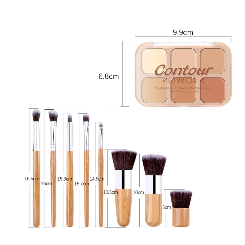 Holzsammlung 6 Colours Concealer Concealer Camouflage Palette with 11 Pieces