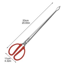 BESTonZON Extra Long Scissor Tongs 20-Inch Stainless Steel Barbecue Grilling Tongs Nonslip Cleaning Tool Big Opening Eel Clamp Convenient Rubbish Tong