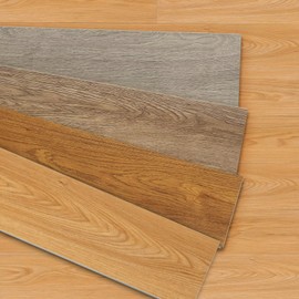 MIRUO SPC Vinyl Plank Flooring 9 Pieces Easy DIY Luxury Vinyl Flooring Tiles Wood Look Water Proof Surface Rigid Core, Light Yellow 48 * 7 * 0.2 inch (A-GE16004-MI-USAM021)