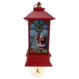 Generic Lantern Swivel Plug in Night Light with Christmas Scenes 6 Inch Choose Your Style (Santa with Tree), U140AST084-VAR
