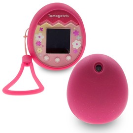 xcivi Silicone Cover and Lanyard for Tamagotchi Pix Virtual Interactive Pet Game Machine, Silicone Shell Compatible with New Tamagotchi PIX (Pink-Pink)
