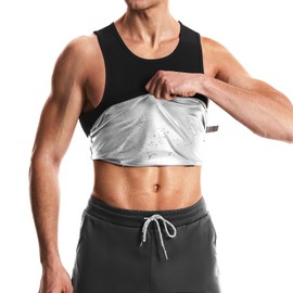 Vigorix Sauna Sweat Vest Workout Tank - Sauna Vest for Men, Sweat Promoting Workout Top, silver