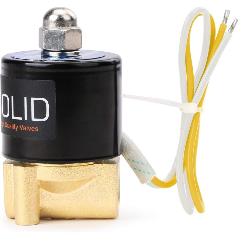 U.S. Solid 1/4" Brass Electric Solenoid Valve 110VAC Normally Closed