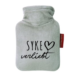 Huuraa Taschenwärmer Syke verliebt Geschenk 0,2 Liter Grey Mini Veloursbezug Syke Geschenkidee