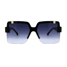 SA106 Retro Unique Flip Up Mafia Plastic Sunglasses - Black Smoke