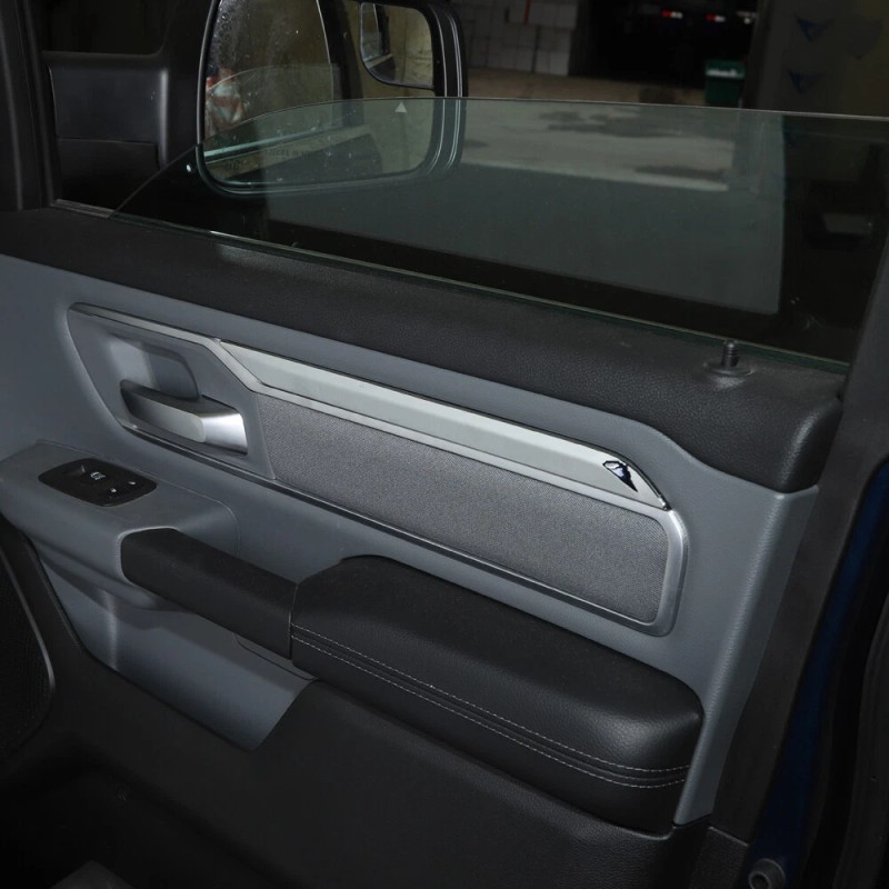 TESIN 4X Chrome Inner Door Decoration Trim Strips For Dodge