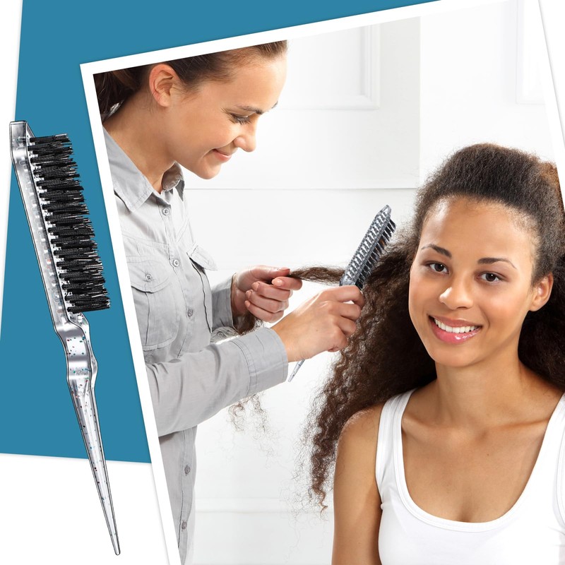 Geiserailie 3 Pcs Slick Back Hair Brush Set Bristle Hair
