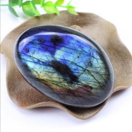 Labradorite Palm Stone-2 Pcs Labradorite Pocket Energy Stones, Smooth Healing Crystal Worry Stone (Labradorite)