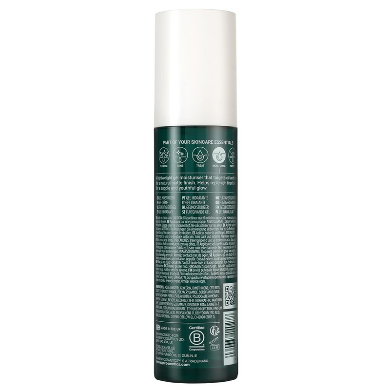 Shakeup Cosmetics Men's Face Moisturiser, Matte-Effect Oil-Control Gel, 50ml, Lightweight