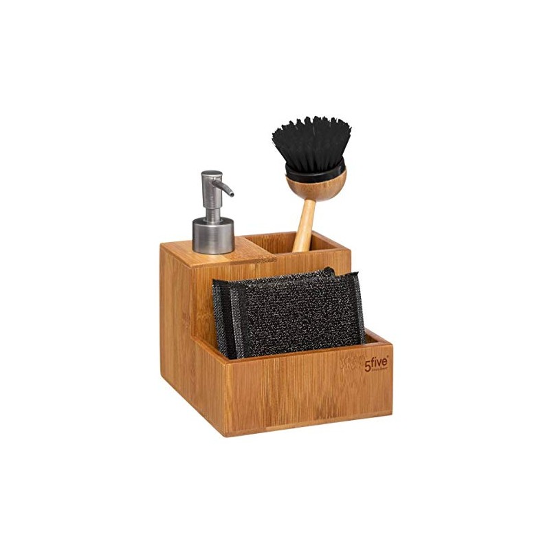 5Five Soap Dispenser with Brush and Sponge - Made of