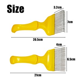 2 Pieces Honey Cutting Fork, Straight Needle, Curved Needle, Honey Cutting Fork, 21 Tooth Honey Cutting Fork, Honeycomb Scraper, Beehive Lid Opening Fork, Beekeeping Tool Accessories