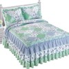 Collections Etc Garden Patchwork Quilt Top Triple Ruffle Bedspread