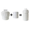 4-Inch PVC Sewer Cleanout Cap Adapter Fitting, White, with Coupling