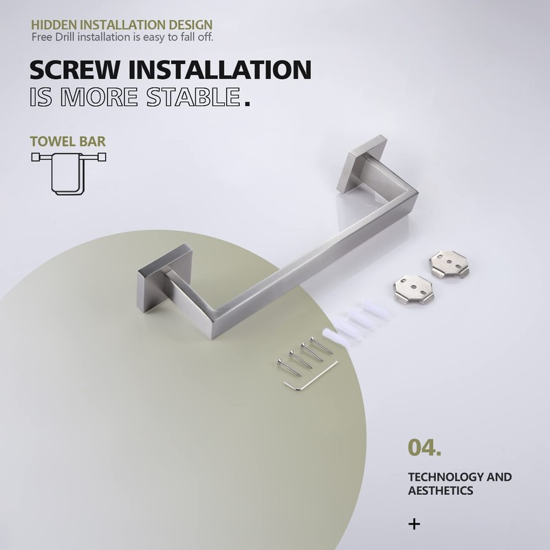 KOKOSIRI 12-Inch Single Towel Bar, Bathroom Kitchen Towel Holder, Wall