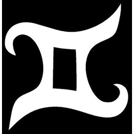 Gemini Zodiac Decal Vinyl Sticker|Cars Trucks Vans Walls Laptop|White|5.5 x 5.4 in|CCI299