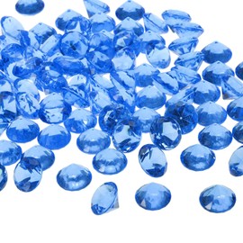 PATIKIL 100Pcs Acrylic Diamonds Vase Fillers Plastic 25mm Fake Crystals Gems Wedding Table Scattering Diamond Confetti for Wedding Decor Bridal Shower Party, Dark Blue (500Grams/1Pound)