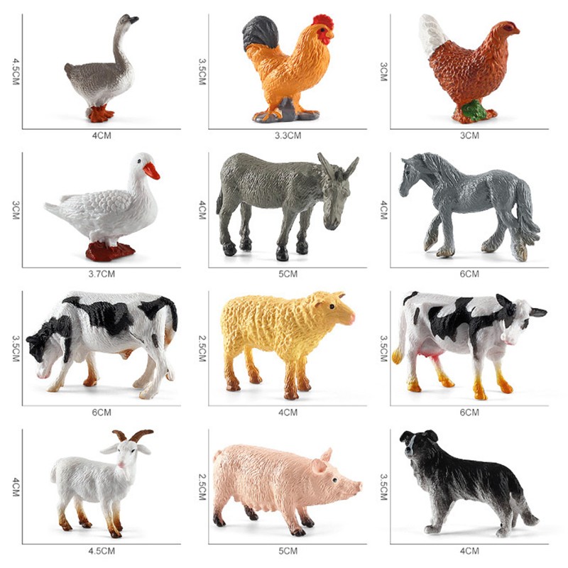 36PCS Farm Animal Toys for Kids Learning Educational Playset Simulation