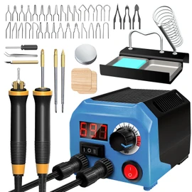 FIRElood LH55-Z2-NS2 Wood Burning Tool 200~750℃, Wood Burning kit with Digital Thermometer Temperature Adjustable Temperature, 2 pyrographic Wood Burning pen Simultaneous heating, 36 pen tips