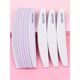 Professional Nail Files, Double Sided Emery Board for Nails 180/240 Grit, Coarse Washable Nail Files for Acrylic Nails & Natural Nails, 5 Pack Fine Grit Nail File