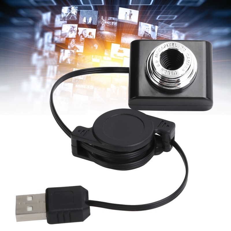 Webcam Clipon USB2.0 Camera with Retractable Cable 640 x 480