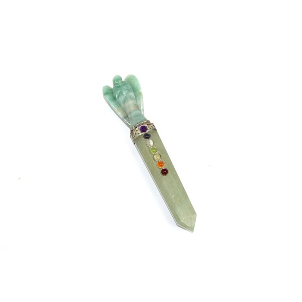 Jet International Green Aventurine Angel Chakra Wand Stick Approx. 6.5