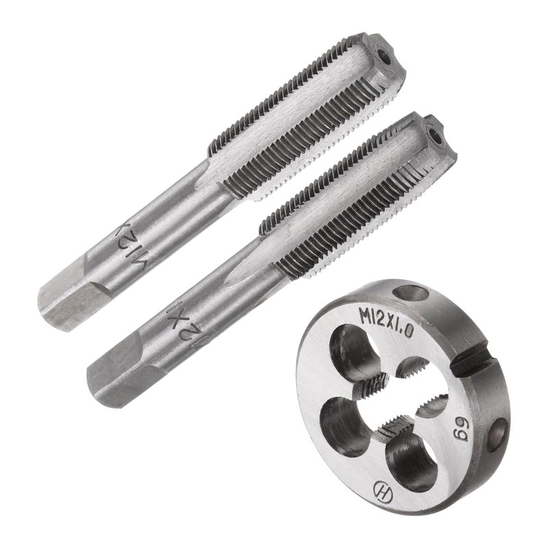 sourcing map 3pcs Metric Hand Tap & Die Set, M12