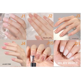 KANORINE Gel Nails, Sheer Color Gel, Sheer, Nail Art, Bulk Sale Set, 0.3 fl oz (10 ml) x 8 (6 Colors & Top Coat, Base Coat), Color Gel, UV/LED Compatible, For Beginners & Professionals