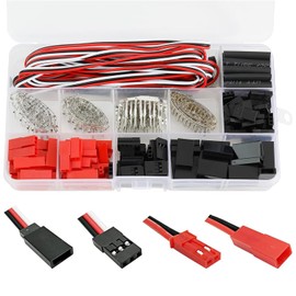 Harrisen 50 Sets Servo Connectors Male Female Crimp Pin Cable Kit Compatible with JR JST SYP Futaba for RC Model Parts, Aviation Models