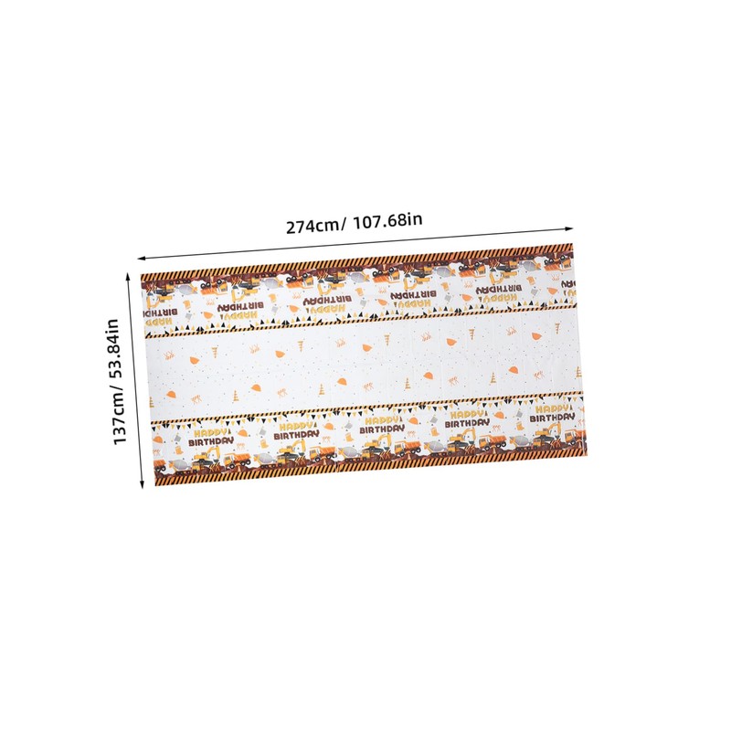 COLLBATH Dinner Tablecloth Waterproof Plastic for Home Decor Construction Theme