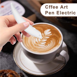 Latte Art Pen, White Spice Pen Electric Coffee Pen for Latte & Food DIY, Salt, White Sugar, Fine Coffee Grinds, Powered by Battery, Professional Baking Pastry Tools
