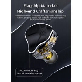 EZ EAR In-Ear Monitor CCZ BC04 HiFi Earphones DD & BA Dynamic Drivers Rich Details Cable Earphones IEM Deep Bass with 2 Pin Removable Cable for Phone PC Music Games (Silver, Microphone)