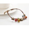 iSmile (SunTree) Ceramic Bracelet with Drawstring, Glass Stone Leather Silver
