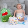 10Pcs Reborn Baby Doll Diaper Bag Care Set Dino Backpack