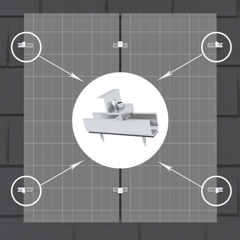 Aurinktron 1 x Solar Module Bracket Kit, 12 cm Aluminium