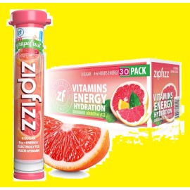 Zipfizz 30 Tubes Zipfizz Multi-Vitamin Energy Hydration Drink Mix PINK GRAPEFRUIT FLAVOR