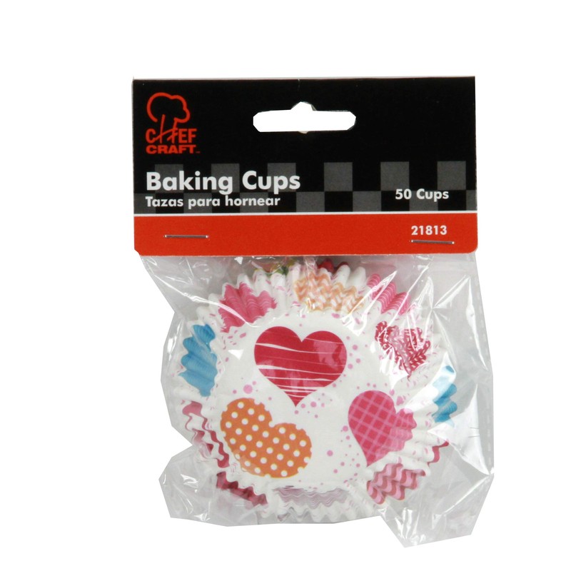 Chef Craft 50 Count Cupcake Liners, One Size, Red/Orange/Yellow/Pink/Blue
