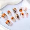 LBPEPAMZ 24Pcs Fall Press on Nails Short Square Fake Nails