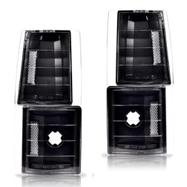 CNNELL Corner Signal Lights Side Marker Lamps Compatible with GMC 1994-1999 C1500 K1500 Yukon C2500 K2500 Suburban/1994-2000 C2500 C3500 K2500 K3500 Clear lens Black Housing Clear Reflector 4Pcs