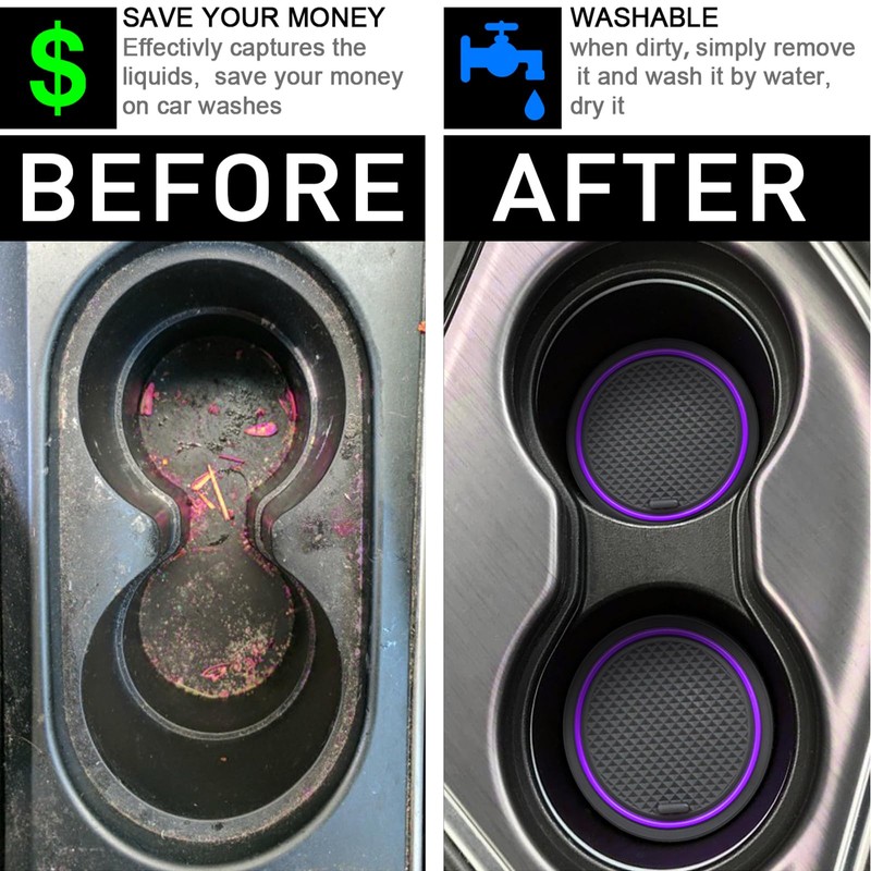 SENSHINE Anti Dust Cup Holder Insert for Dodge Charger Accessories