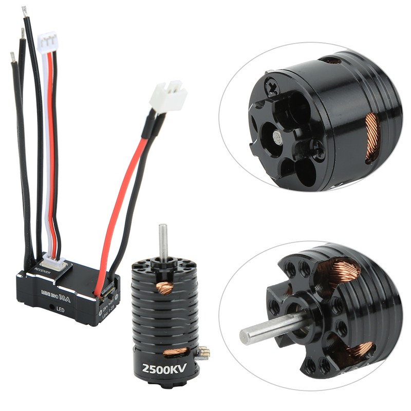 1410 Brushless Motor 18A Black ESC RC Replacement Accessory Spare