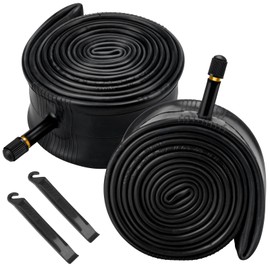 2 Pack 26" Bike Tubes 26X2.10/2.40 AV 32 mm Valve with 2 Tire Levers, Compatible with 26X2.10 26 X 2.125 26X2.20 26X2.25 26X2.30 26x2.35 26X2.40 Bike Bicycle Tire Tubes