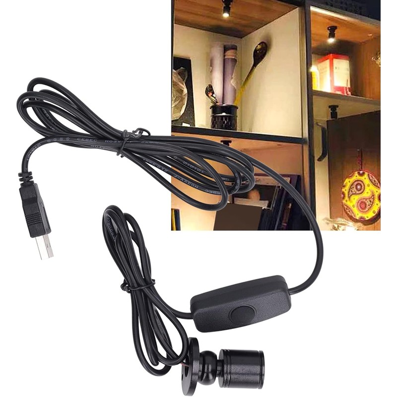 L&M LUJOMTL Small Spotlight, Display Cabinet LED Spotlight Indoor USB
