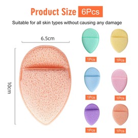 6-Teiliger Schwammquaste, Make-Up-Entfernerquaste, Gesichtswaschwerkzeug, Wiederverwendbarer Puderquaste, Gesichtsreinigungswerkzeug, Reinigungsschwamm