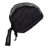 Black Paisley Zandana Tie Bandana Style Fitted Skull Cap Biker