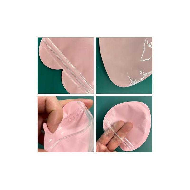 FSSTUD 100 Pcs 10cm Heart Shaped Jewelry Bags Ziplock Packaging