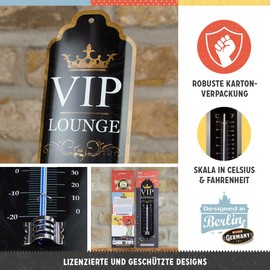 Nostalgic-Art Retro Thermometer 7 x 28 cm VIP Lounge - Gift Idea for Special People Metal Vintage Design