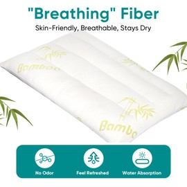 MINUPWELL Ultra Thin Pillows, Flat Pillows for Sleeping Thin, 7D High Support 2.5 inch Height Slim Bed Pillows for Stomach Sleeper, Standard Size -18x26 in - Rayon Derived from Bamboo