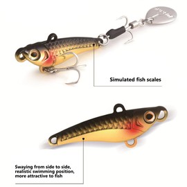 TUXIBIN Jig Spinner, Fishing Lure, Artificial Bait, Spinner Bait, Fishing Hook for Bass, Trout, Pike, Walleye, Catfish, Chub 1-4/10g