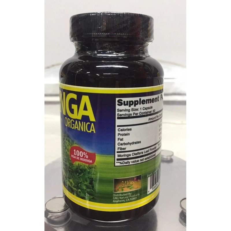 G.M.J NEW SELLADA PURA MORINGA ORGANICA CAPSULAS 60 100% HOJA